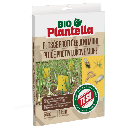 Bio Plantella žute ljepljive ploče protiv lukove muhe  odlična su mehanička i posve prirodna zaštita biljaka